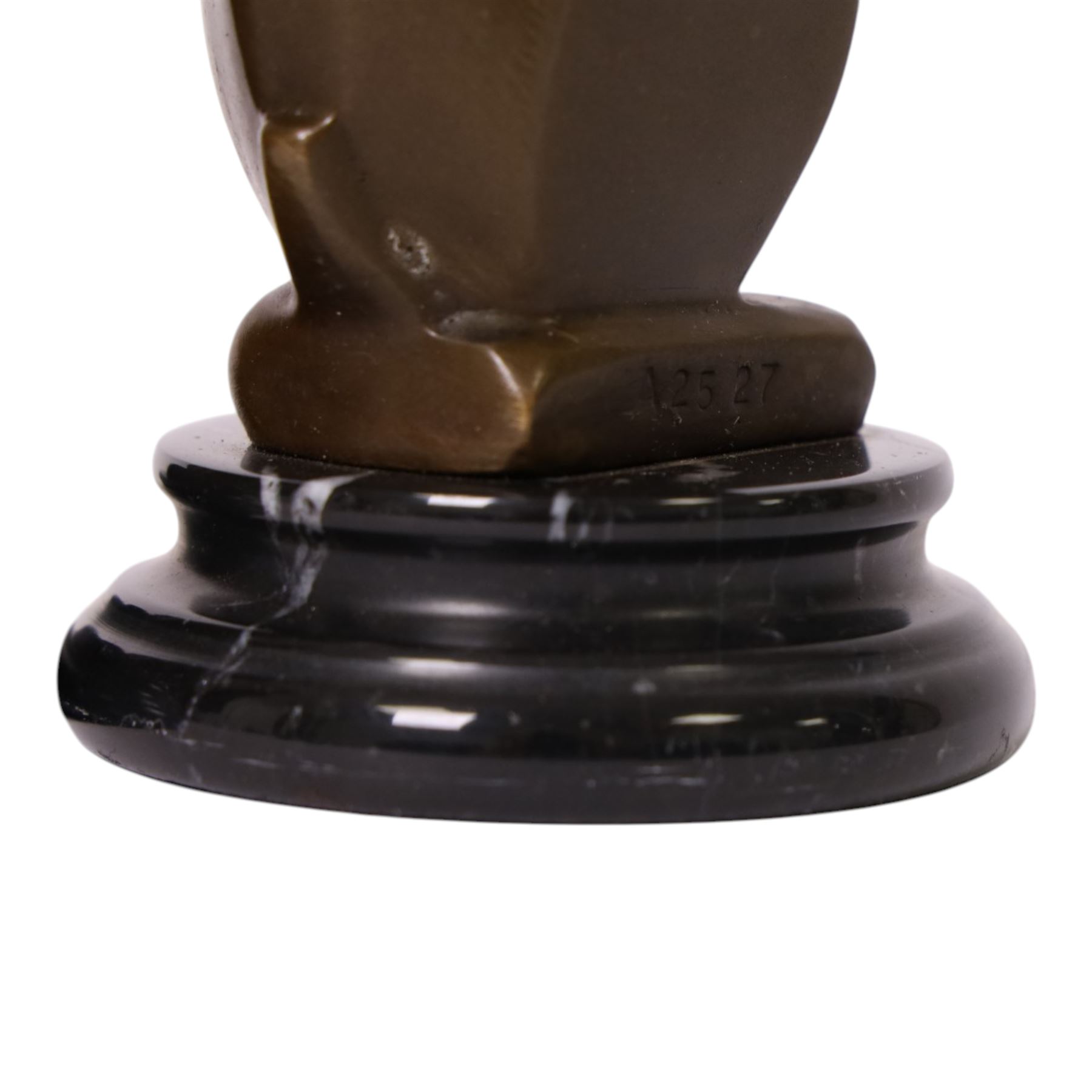 After André Bizette-Lindet - pair of Art Deco style bronze rabbits of graduating size, bearing signature and foundry stamp, largest H17cm