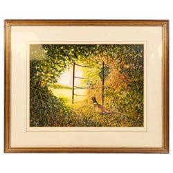 Richard Bolton (British 1950-): Chickens and Cows, watercolour signed and dated '03, 30cm x 24cm; Ray Canham (British 20th Century): 'The Forgotten Gate', gouache signed and dated '85, titled on the mount 27cm x 37cm (2)