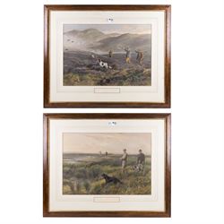 Pair of shooting prints, 'On the Moors' and 'Snipe Shooting', including frame 77cm x 94cm (2)