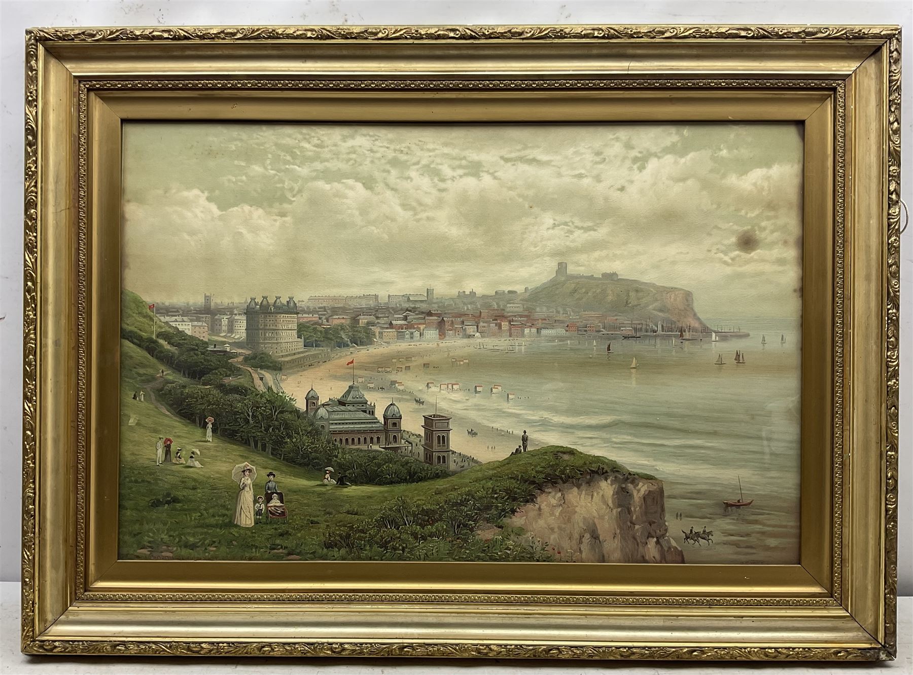 Robert Finlay McIntyre (British fl.1892-1897): 'Scarborough - Queen of the North', late 19th century chromolithograph 49cm x 76cm