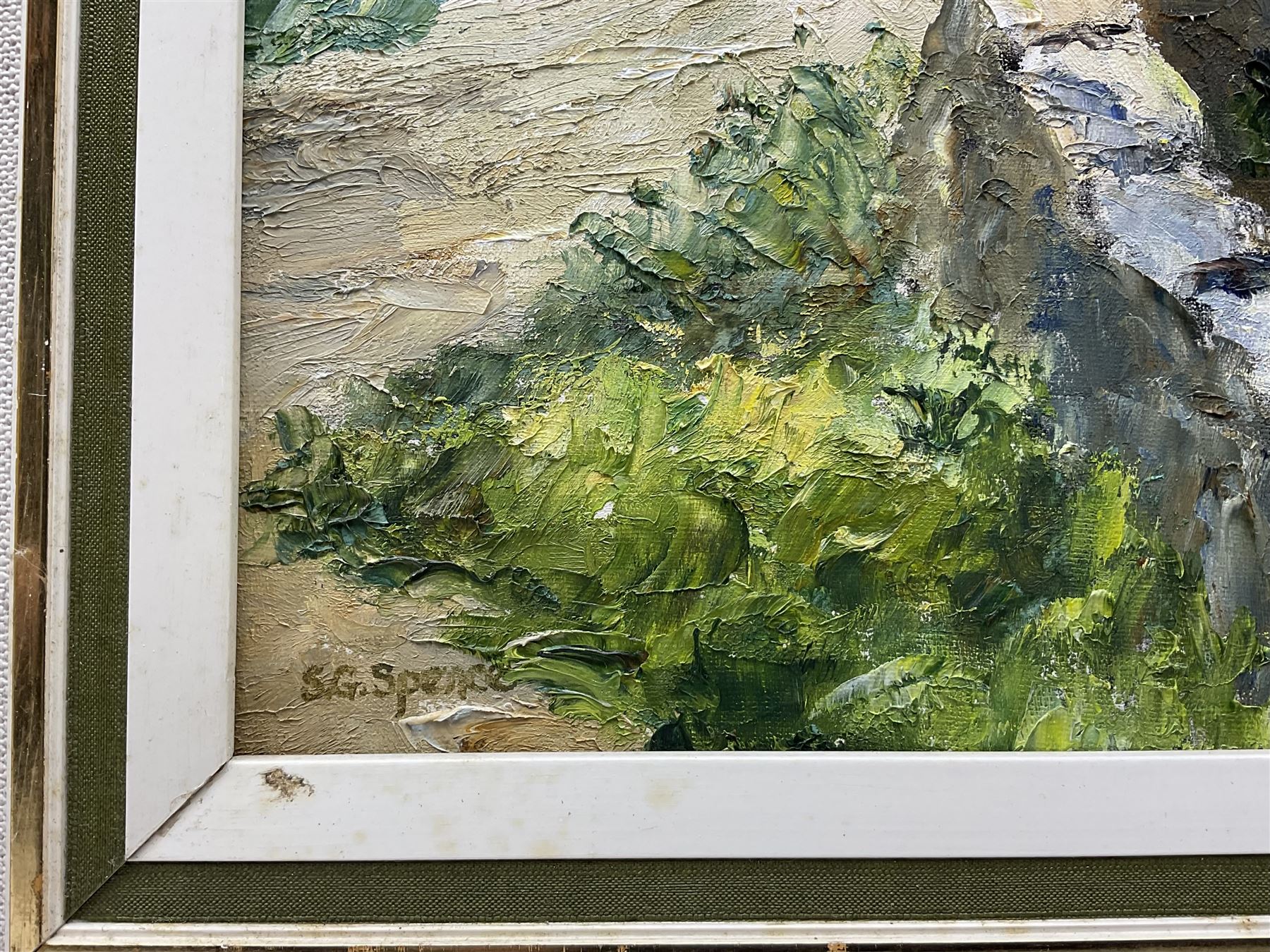 Sheila G Spence (British 20th century): 'The Dee in Dentdale', oil on board signed, titled verso 39cm x 49cm 
Notes: Sheila was the wife of Thornton-le-Dale artist Ken Johnson.