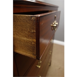  George III mahogany tall chest, two short and four long drawers, bracket feet, W110cm, H136cm, D54cm  