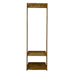 Futon Company - hallstand fitted with hooks and two shelves (W55cm, H181cm, D47cm), and a wall mirror with shelf and hooks (30cm x 40cm)