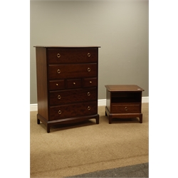  Stag Minstrel mahogany seven drawer chest (W82cm, H112cm, D47cm), and a lamp table with drawer  