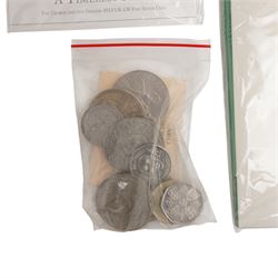 The Royal Mint United Kingdom 2015 'Buckingham Palace' fine silver one hundred pound coin, three fine silver twenty pound coins, comprising 2013 'A Timeless First', 2014 'Outbreak', and 2015 'The Longest Reigning Monarch', 2014 'SS Gairsoppa Britannia' quarter ounce silver coin, His Majesty King Charles III 1948 and 2023 Coinage Collection, two commemorative five pound coins, etc