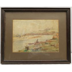 Frank Rousse (British fl.1897-1917): Whitby from Divinity Flat, watercolour signed 24cm x 33cm