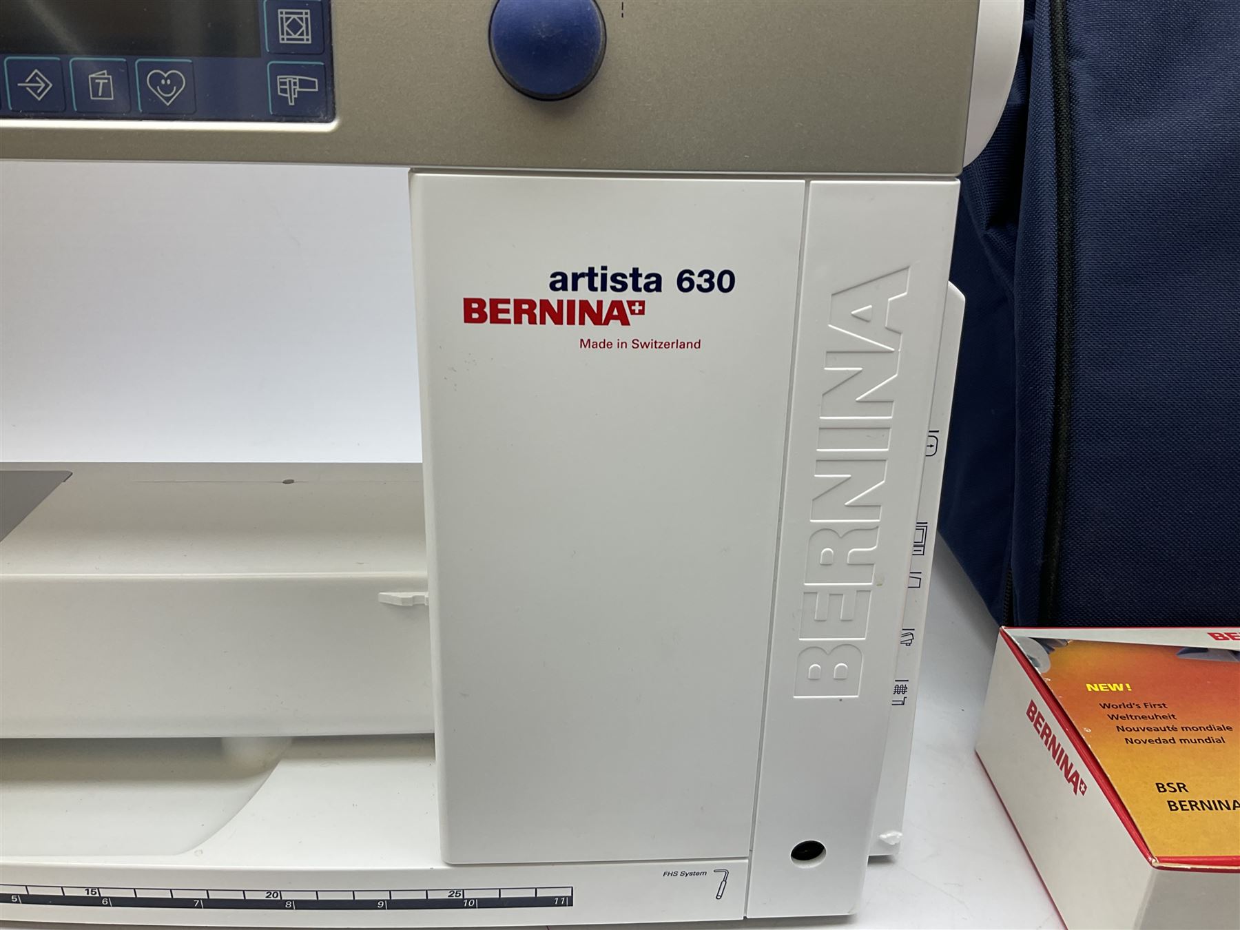 Bernina 'Artista' 630 computerised sewing machine with stitch regulator, carrying case, instruction booklet and accessories, in original box