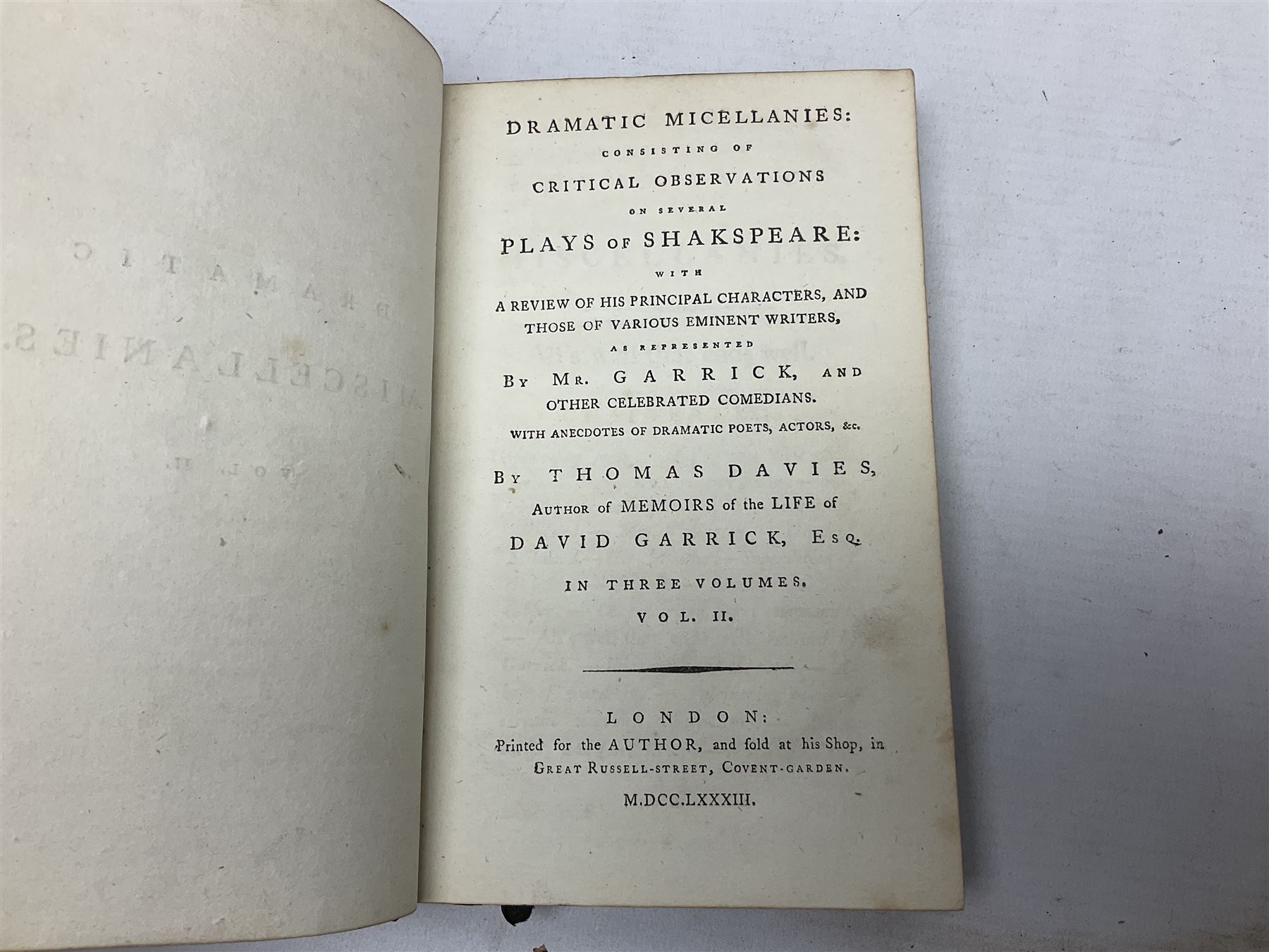  Coelebs; In Search of a Wife, fifth edition in two leather bound volumes London 1809, together with Tome Troisieme; Histoire De Gils Blas De Santillane, two leather bound volumes Paris 1831 and Dramatic Miscellanies one leather bound volume London 