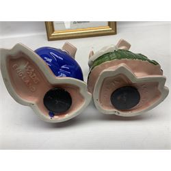  Full Set of Wade Natwest Pigs to include cousin Wesley, with an additional baby and framed leaflet 