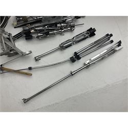 Rockburn eight-piece black drum kit with bass drum, floor tom and five other toms and snare drum; together with two other snare drums; Haosen bass drum; four cymbals; various stands, foot pedals, stool, tri-angle, drum sticks etc