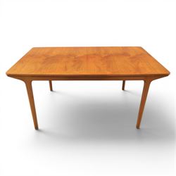 A.H. McIntosh & Co Ltd - Mid-20th century teak double leaf extending dining table (Extended 234cm)