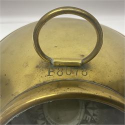 Ship's gimble compass in brass binnacle, the compass marked J. W. Searby & Son, Lowestoft, H24cm