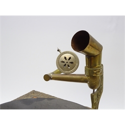  Brass mounted wind up Gramophone, H63cm  