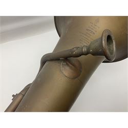 Early 20th century French Jerome Thibouville-Lamy Class B brass 4-valve euphonium for restoration or display L59cm