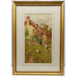 John Abernethy Lynas-Gray (British 1869-1940): Wayside Cottage, watercolour signed and dated 1912, 44cm x 24cm