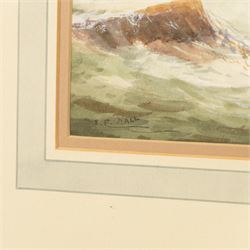 S E Hall (British fl.1910-1930): 'A Grey Day in Scarborough' and 'A Bit of Old Whitby', pair of watercolours signed and titled, in matching frames 20.5cm x 42.4cm (2)