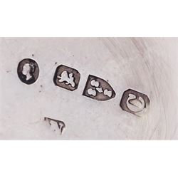 Late Victorian silver sovereign case, of plain circular form with engine turned sprung platform to interior, hallmarked Chester 1886, makers mark worn and indistinct, approximate weight 0.60 ozt (18.7 grams)