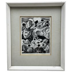 Monica Poole (British 1921-2003): 'Rock Crevice', wood engraving signed titled and numbered 9/60 in pencil, further titled and dated 1980 with artist's address verso 15cm x 12cm