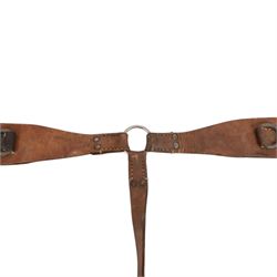 WWII German Army Heer black leather Y straps circa 1940.