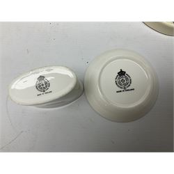 Royal Worcester trinket dish and vase, together with Palissy 'Herring Hunting Scenes' plate , Gerz West German Beer Stein, musical Toby jug and other ceramics 