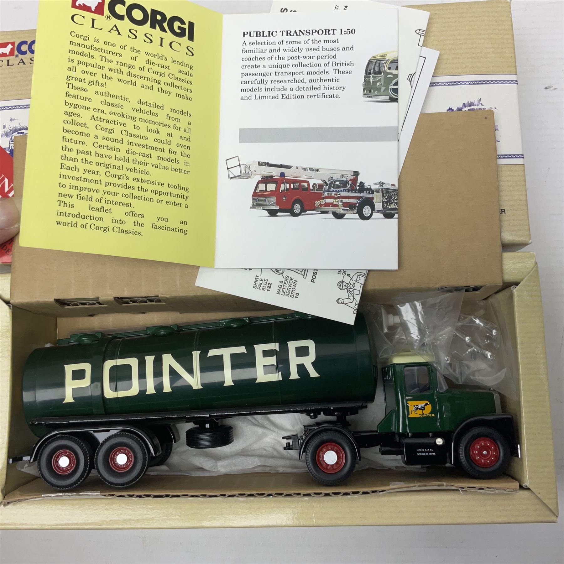 Corgi Classics - five commercial vehicles Nos.09802, 16302, CC13303, 97367 & 97951; nine Lledo Vanguards die-cast models; Matchbox Dinky Ford Pilot; and City Morris LD150 P.O. Telephones Van; all boxed; and four unboxed models

