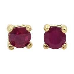 Pair of 9ct gold ruby stud earrings