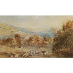 Edward Tucker Snr (British c.1825-1909): Ponies in an Autumnal Landscape, watercolour signed 26cm x 45cm