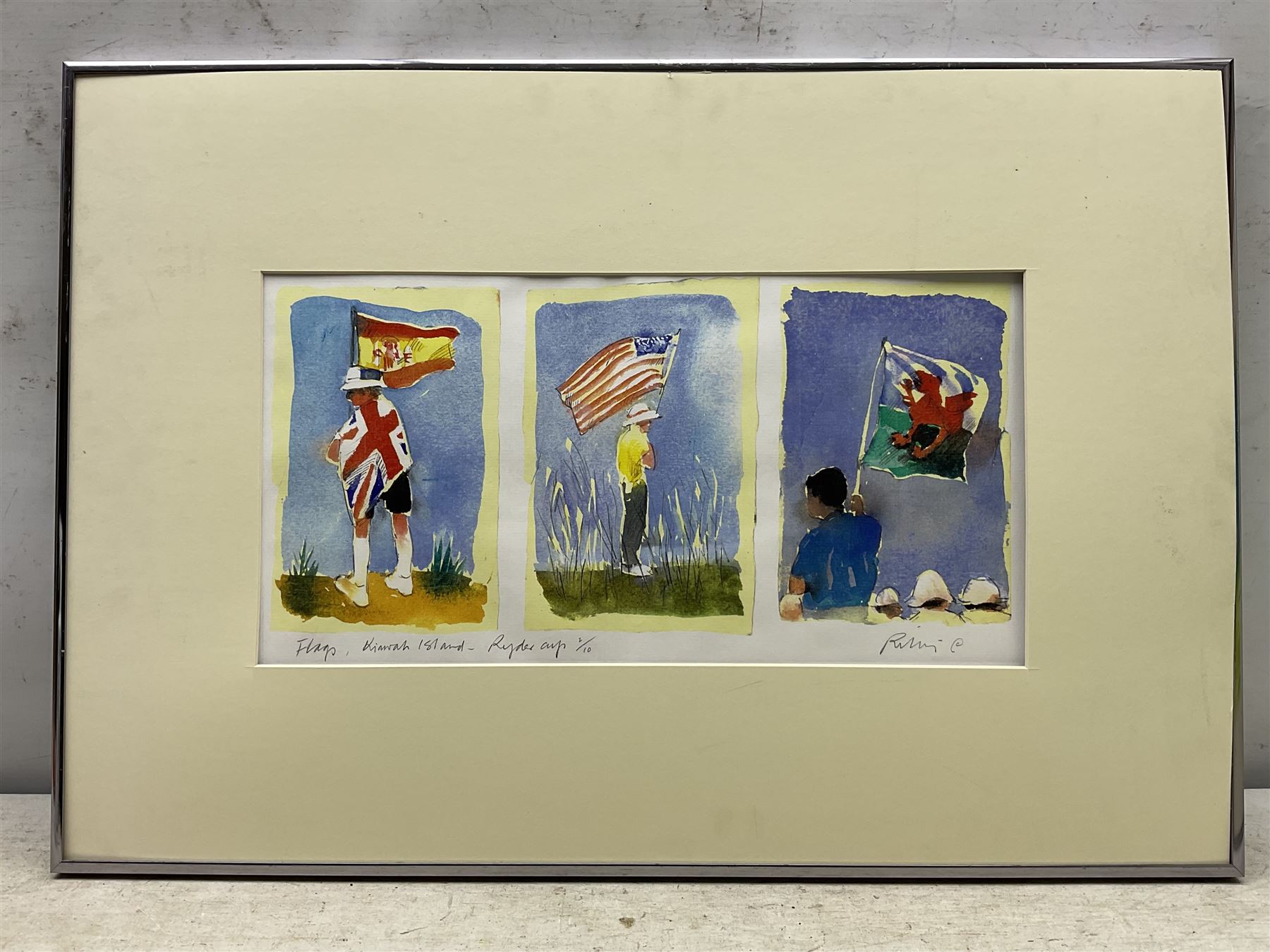 Harold Francis Riley DL (British 1934-2023): Golfing Scenes - 'Kiawah Island Ryder Cup', three limited edition prints signed titled and numbered 2/10 in pencil, max 21cm x 41cm (3) (one unframed)
