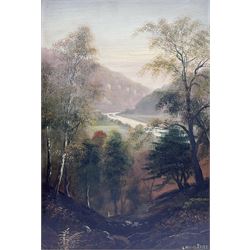 George Willis Pryce (British 1866-1949): Abbey Ruins and River Landscape, set three oils on board signed max 27cm x 40cm (3)