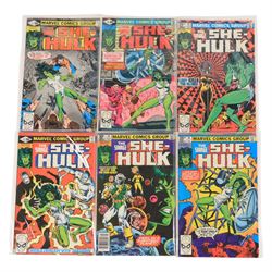 Twenty-five Marvel Bronze Age 'The Savage She Hulk' comic books, spanning years 1979-1981, comprising issues #1-#25 and two 'The Sensational She Hulk' comic books issues #1 and #2
