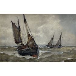 Frederick (Fred) Dade (British 1874-1908): Scarborough Yawl SH15 'Mary & Ellen', watercolour signed 32cm x 51cm