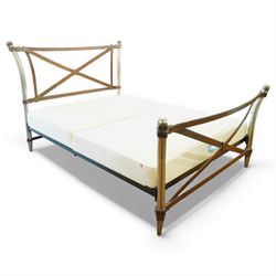 And So To Bed - ‘Aphrodite’ 5' king size bedstead, chrome finished frame with cylindrical ...