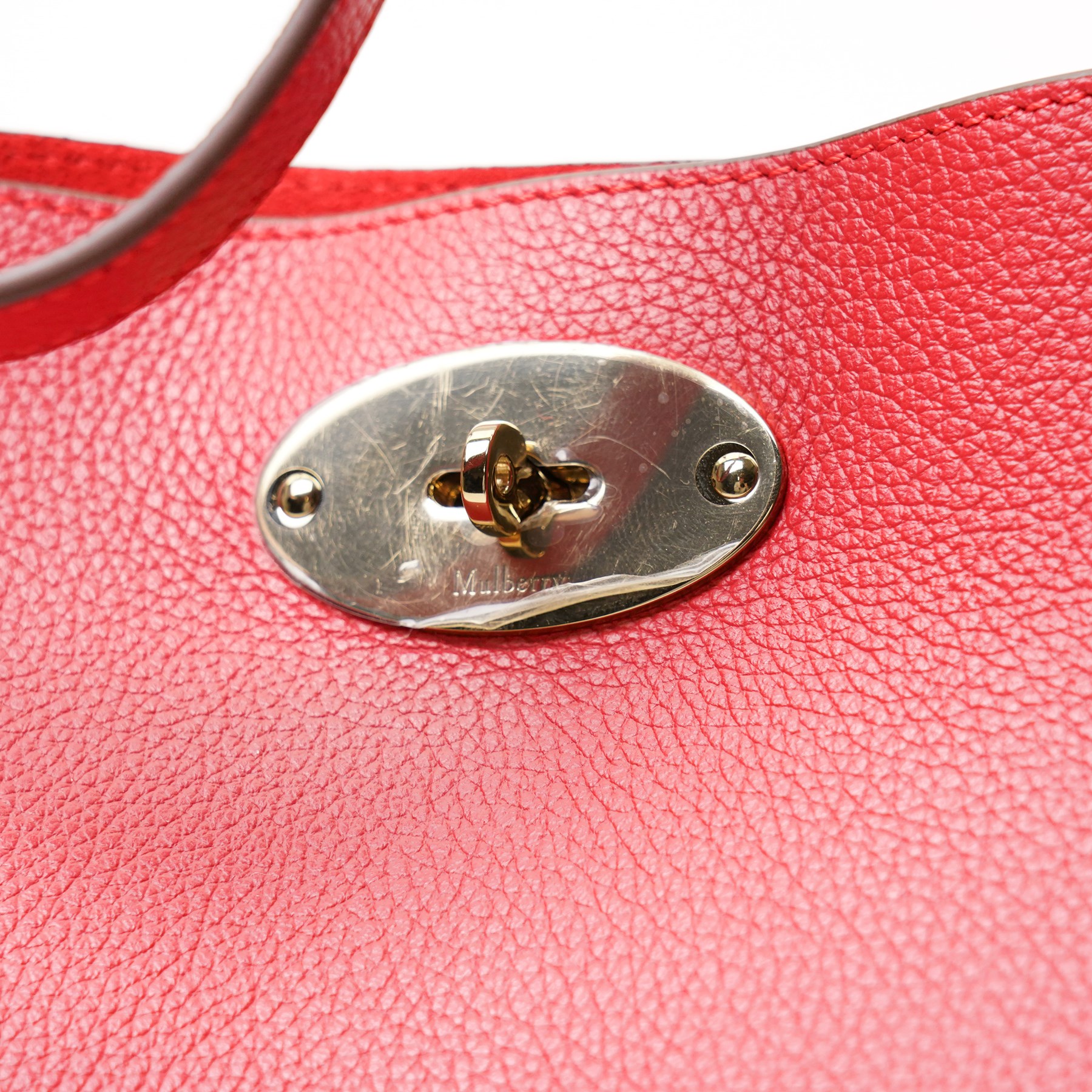 Mulberry - 'Bayswater' tote bag in Scarlet Red Small Classic Grain leather, with twin leather shoulder straps, gold-tone Postman’s Lock fastening and hardware, with interior removable envelope-style pocket, with original Mulberry product tag, care booklet and dust bag, unused