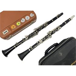 John Packer JP121 Mk.IV five-piece clarinet, serial no.12109992; in original case; and B & H 78 four-piece clarinet, serial no.1107309; cased (2)