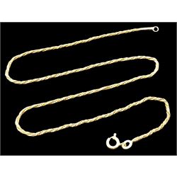 18ct gold twisted rope necklace, hallmarked 