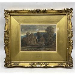 David Cox (British 1783-1859): 'Valle Crucis Abbey', watercolour signed, titled on mount, with indistinct inscriptions on original label verso 18cm x 25cm 
