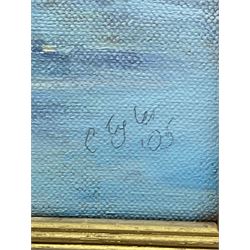 Catherine Tyler (British 1949-): 'Cliffs at Seaford - Sussex', oil on canvas signed, inscribed verso 30cm x 40cm