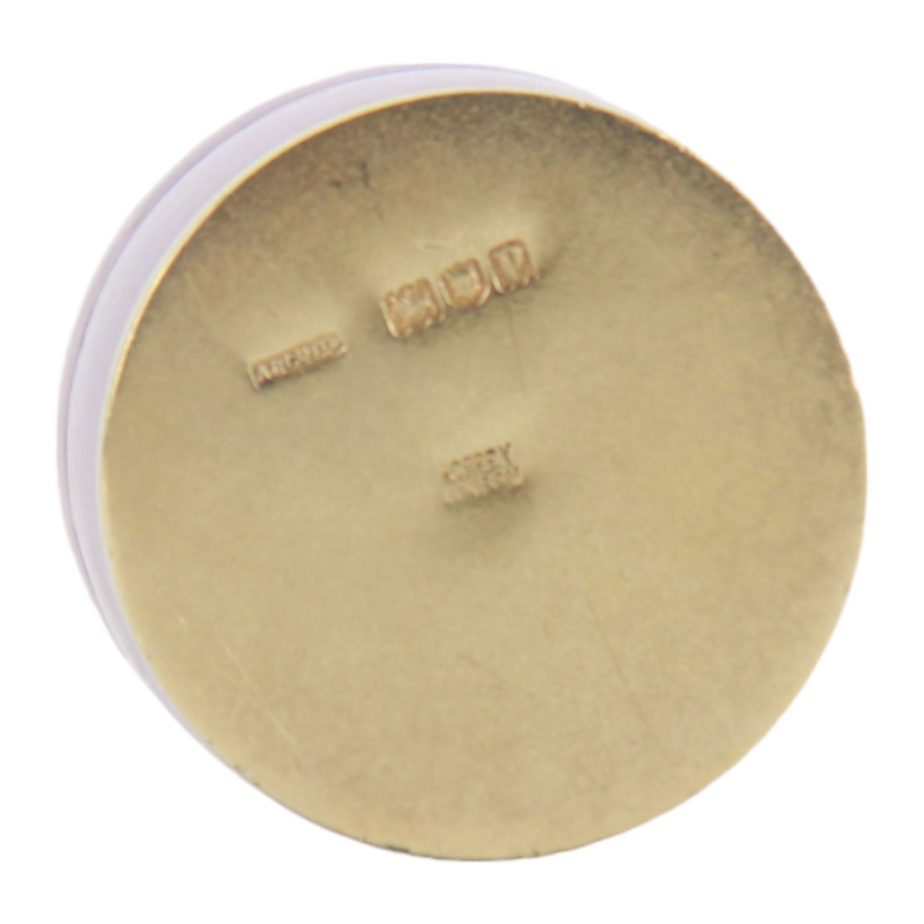 Small early 20th century silver gilt and lilac guilloche enamel box, of cylindrical form, the cover lifting to reveal a gilt interior, hallmarked Asprey & Co Ltd, London 1910, H2.5cm D4cm