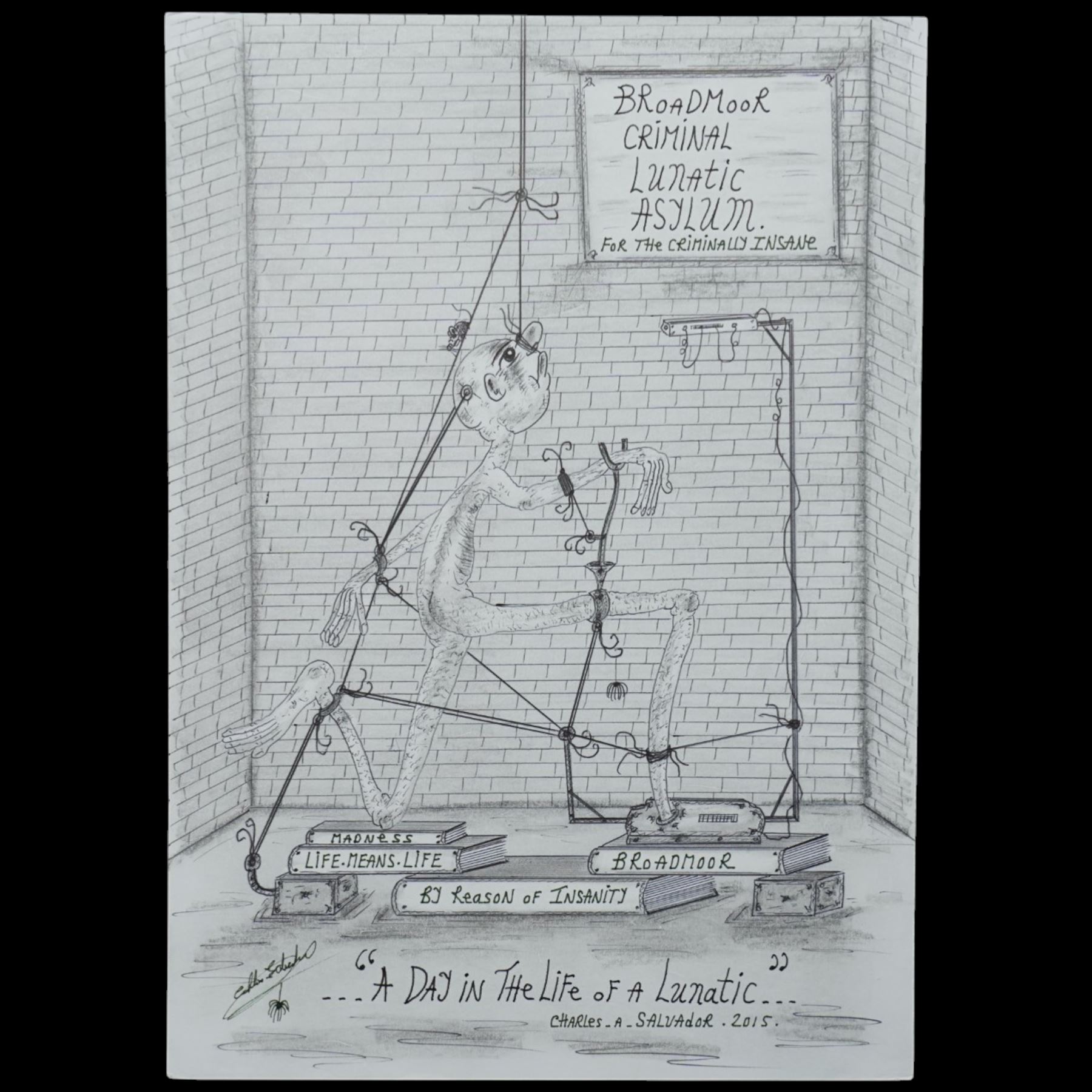 Charles Bronson (Charles Arthur Salvador) (British 1952-): A comprehensive collection of five hundred mixed media works executed between 2000 and 2025. Produced during the artist’s long-term incarceration, the works are primarily in ink, coloured pencil and mixed media on paper. The collection includes multiple formats: A5 (15 works), A4 (308 works), A3 (164 works) and A2 (13 works). Some are signed and dated; a number are executed on the reverse of official prison documents and other repurposed materials, reflecting the limited availability of art materials within the prison environment. This collection represents the largest body of the artist’s work to be offered as a single lot and has not previously been available on the market. (500) (unframed)

Notes: Dated examples span the period from 2000 to 2025, with the greatest concentration produced between 2012 and 2019 and including a group of recent large-scale works from the final years of the period; approximately twenty percent are undated.