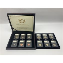 Queen Elizabeth II 2014 United Kingdom DateStamp specimen twelve coin set, in capsules and case with certificates