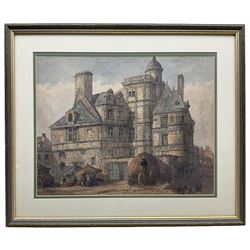 Circle of Paul Marny (French/British 1829-1914): Continental Townscape, watercolour indistinctly signed 31cm x 40cm