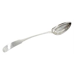 George III Irish silver straining spoon,