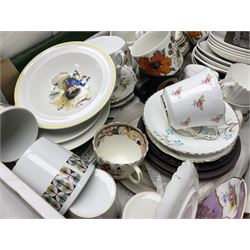 Five boxes of Victorian and later ceramics, predominantly dinner wares