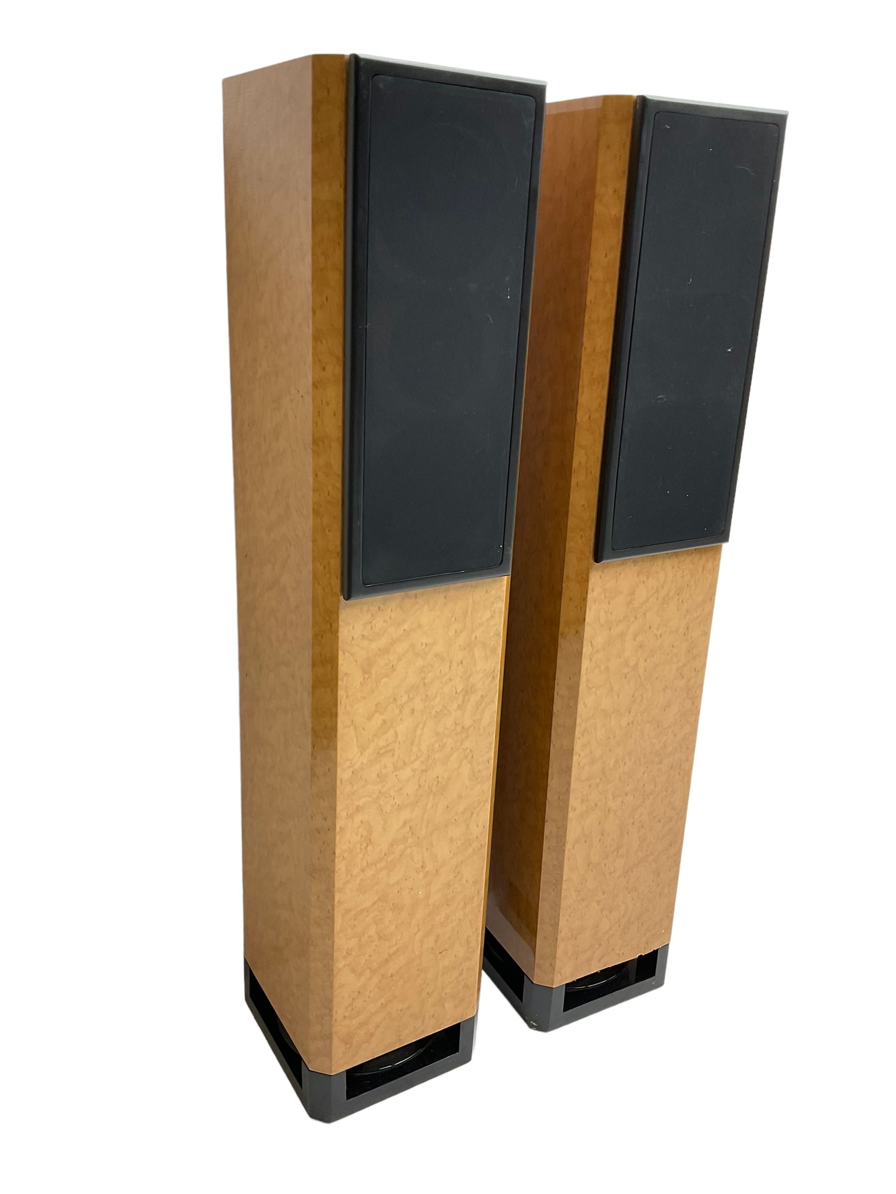 Pair Lake Audio 120W floorstanding speakers in maple finish 