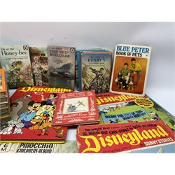 Over fifty Disneyland Magazines early, 1970s; Disney sheet music; twenty-eight Ladybird books; six Enid Blyton books; and other children's books