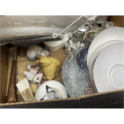 Royal Doulton langdale platinum, together with other ceramics, in two boxes 