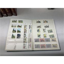 Great British and World stamps, including first day covers, small number of mint Queen Elizabeth II stamps, Silver Jubilee first day covers from St Lucia, Guernsey, Seychelles etc and various empty folders, in one box