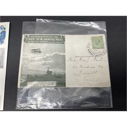 1911 Coronation First UK Aerial Post postcard; three Titanic related FDCs including one signed by survivor Beatrice Sandstrom; and eleven other FDCs signed by Vera Lynn (4), cast of Last of the Summer Wine, David Attenborough, Bill Beaumont etc