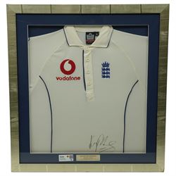 Kevin Pietersen signed cricket shirt, framed 