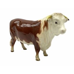 Beswick model of a Hereford Bull, no 949, with printed mark